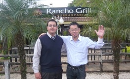 With Fabricio, in front of the lunch place