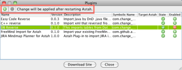 Astah New Plug-in dialog