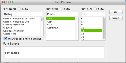 Font chooser box in Astah