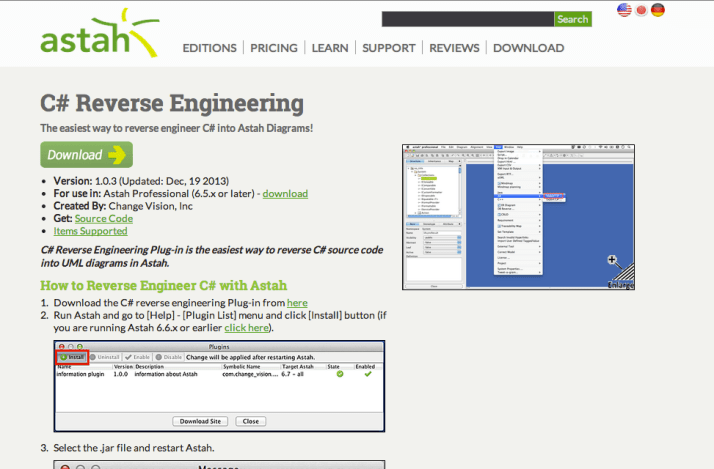 C# / C++ Reverse Engineering Plug-ins updated! | Astah in 5min