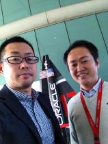 At the reception of Oracle 500(Customer Visit Center)