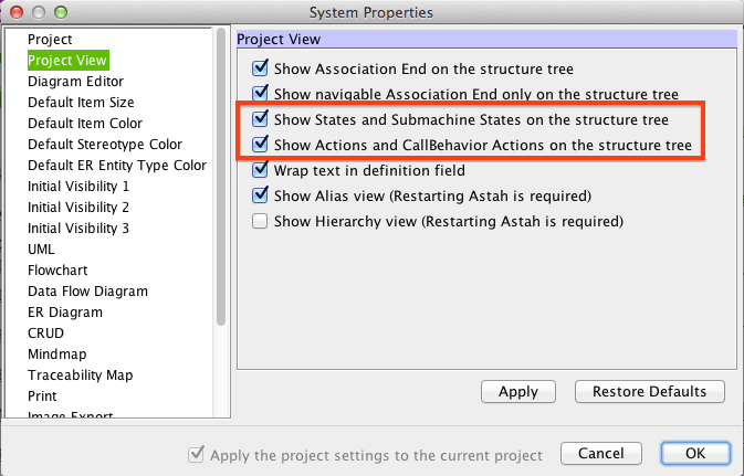 Astah System Properties