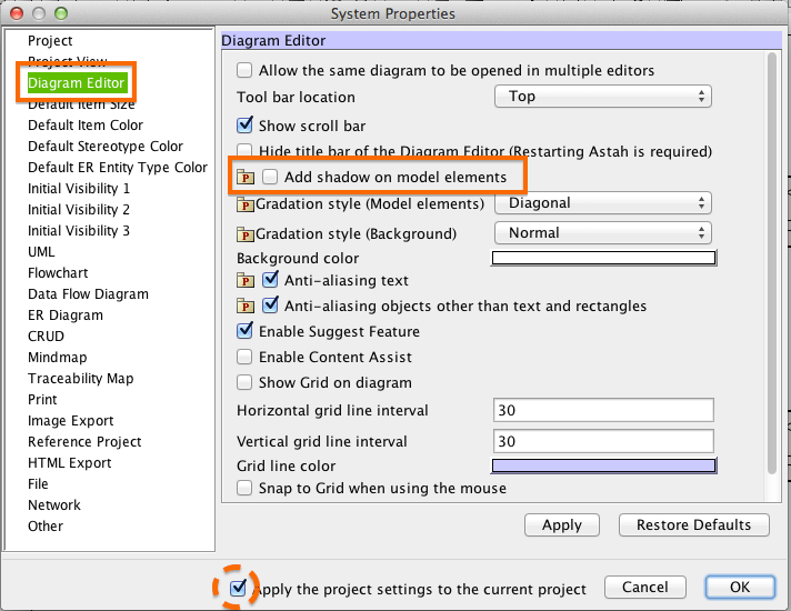 Astah System Properties