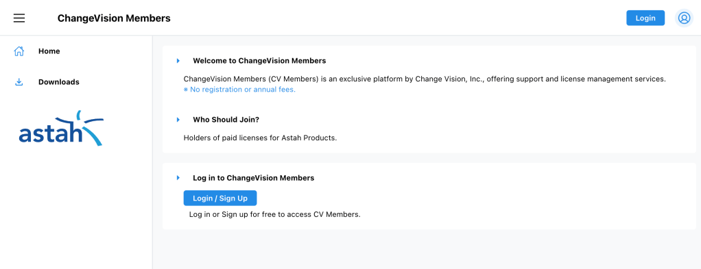 ChangeVision Members New Login