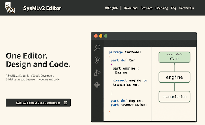 SysMLv2 Editor Released